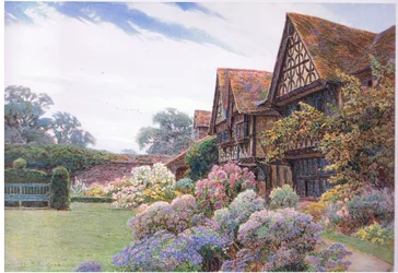 Der Vorhof, Great Tangley Manor, Surrey, aus Die Gärten Englands: In den südlichen und westlichen Grafschaften, veröffentlicht von The Studio, 1907